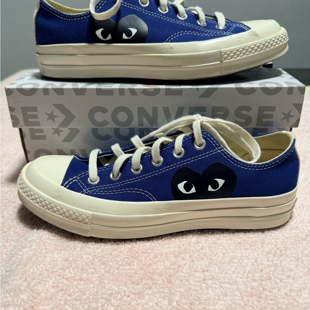 Converse Comme des Garçons Navy Heart Canvas Sneakers